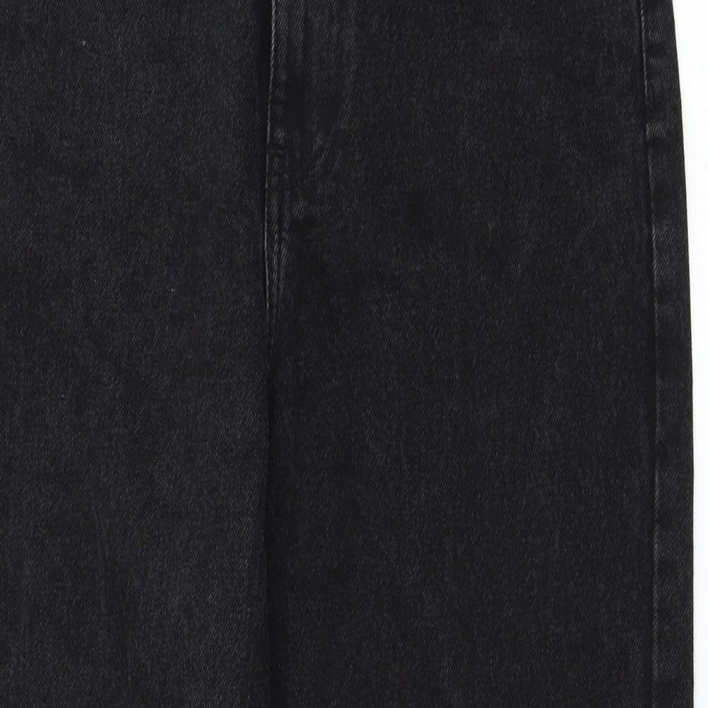 La Redoute Womens Black Cotton Straight Jeans Size 12 L28 in Regular Zip
