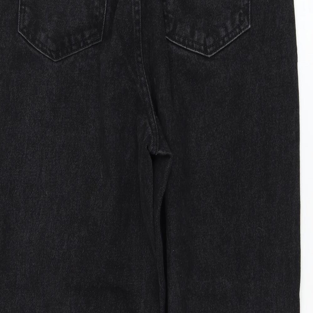 La Redoute Womens Black Cotton Straight Jeans Size 12 L28 in Regular Zip