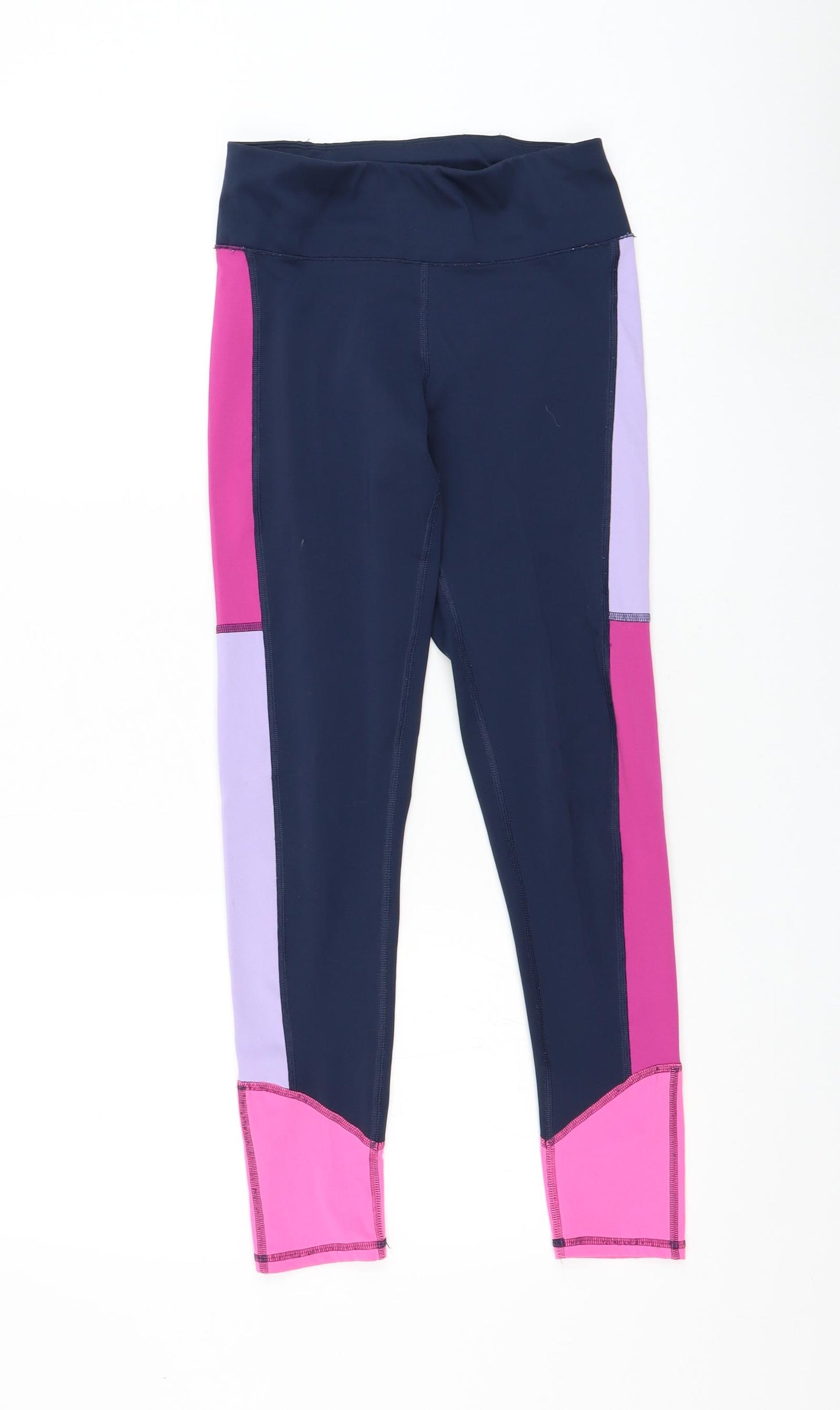 Marks and Spencer Girls Multicoloured Colourblock Polyester Jogger Trousers Size 12-13 Years Regular Pullover - Leggings