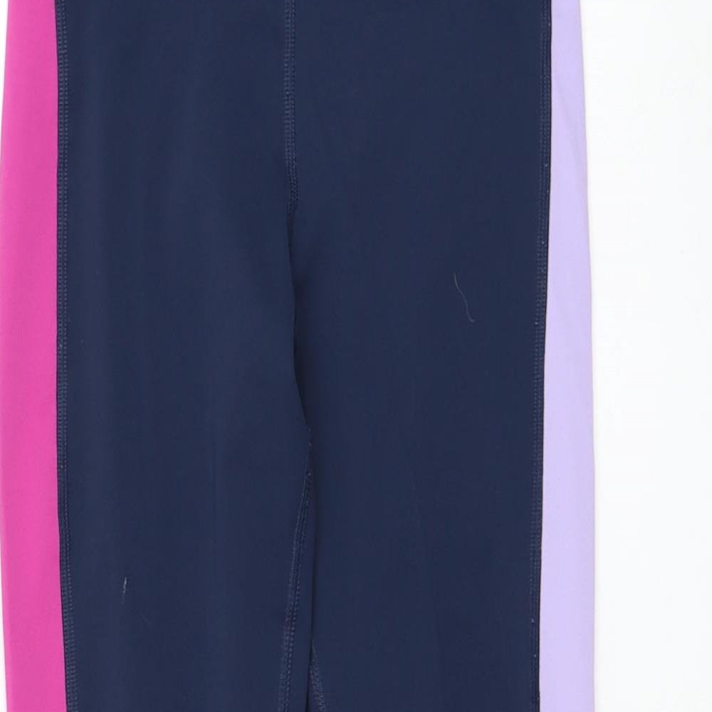 Marks and Spencer Girls Multicoloured Colourblock Polyester Jogger Trousers Size 12-13 Years Regular Pullover - Leggings