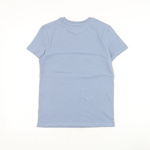 Marks and Spencer Boys Grey Cotton Basic T-Shirt Size 10-11 Years Round Neck Pullover - Gaming