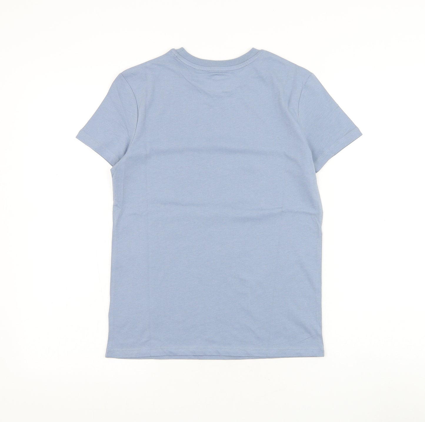 Marks and Spencer Boys Grey Cotton Basic T-Shirt Size 10-11 Years Round Neck Pullover - Gaming