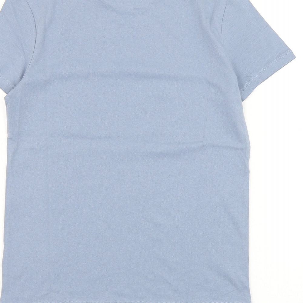 Marks and Spencer Boys Grey Cotton Basic T-Shirt Size 10-11 Years Round Neck Pullover - Gaming