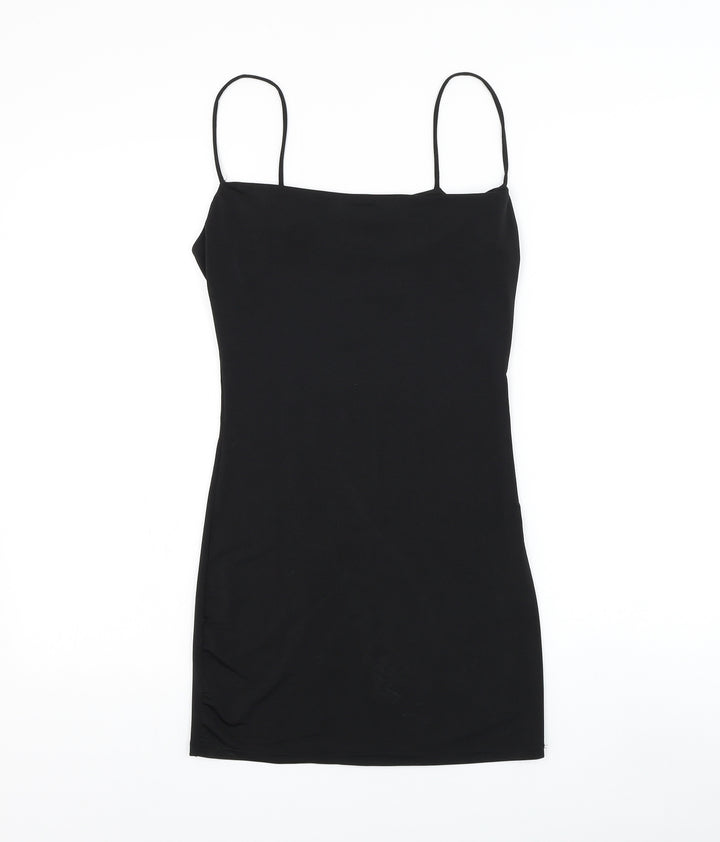 Nataya Womens Black Polyester Tank Dress Size S Square Neck Pullover