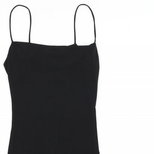 Nataya Womens Black Polyester Tank Dress Size S Square Neck Pullover