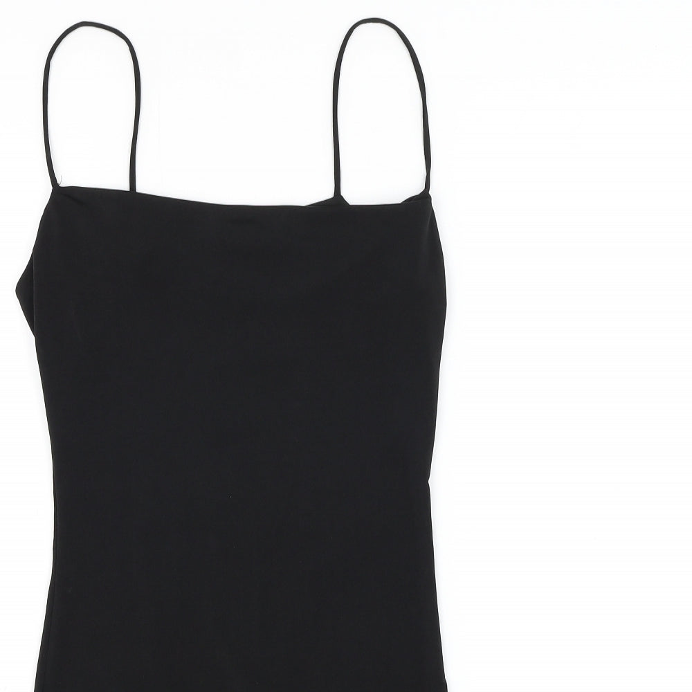 Nataya Womens Black Polyester Tank Dress Size S Square Neck Pullover