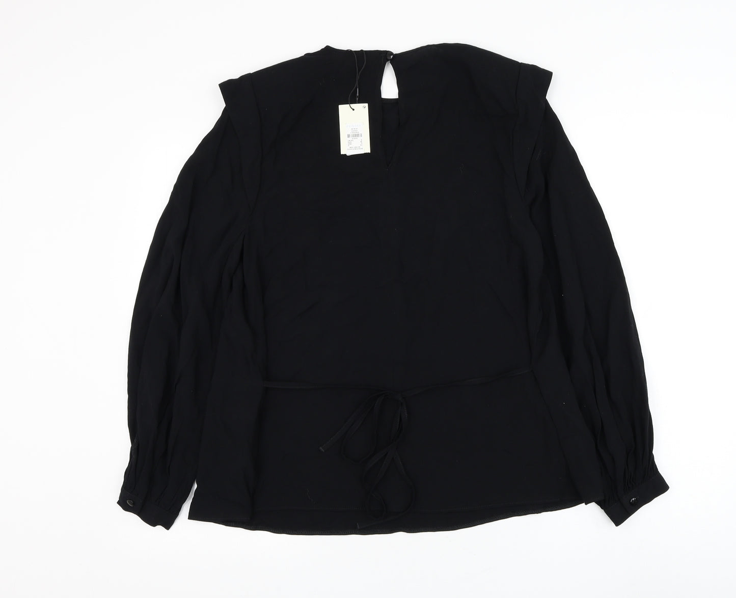 Primark Womens Black Viscose Basic Blouse Size 8 Round Neck