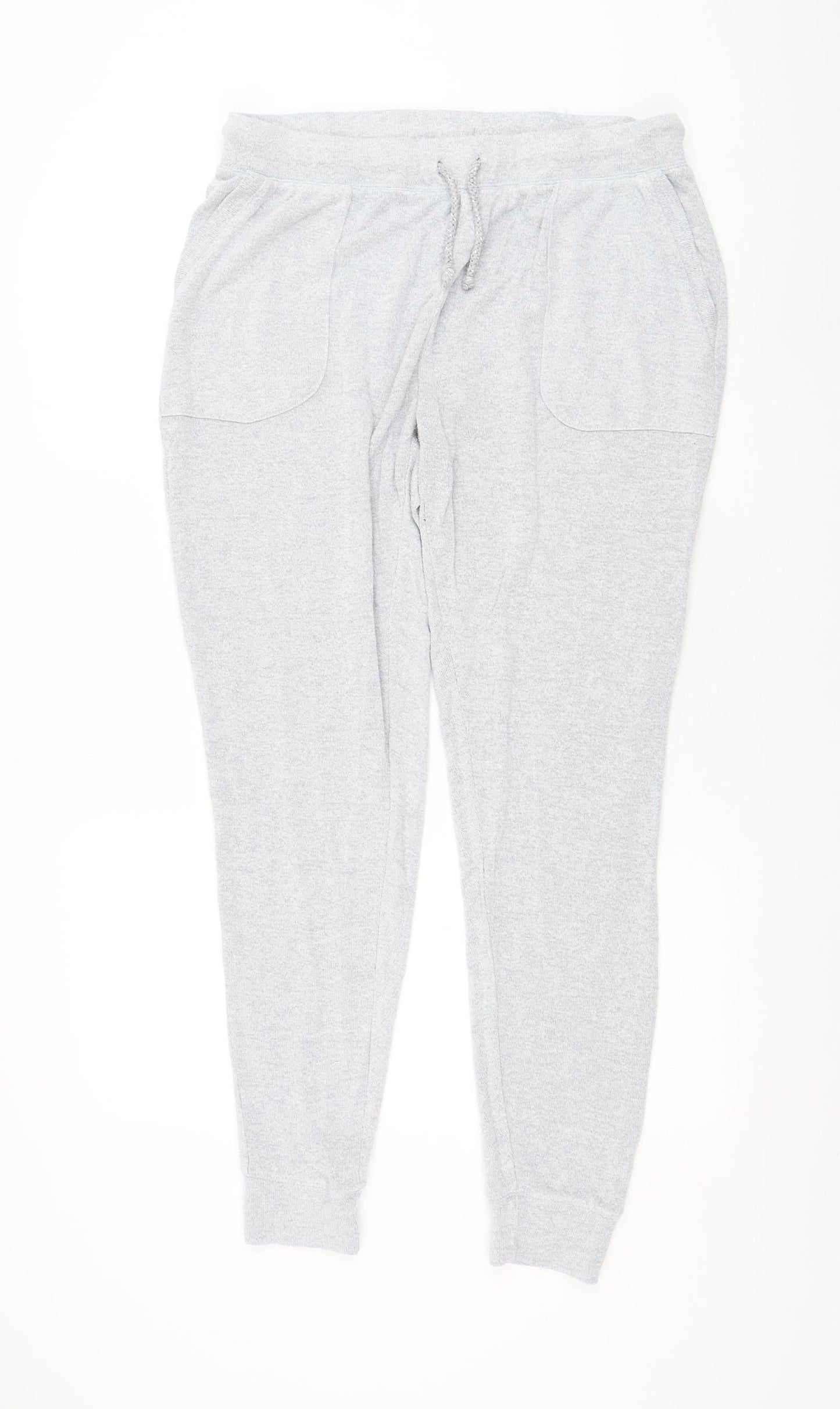 NEXT Womens Grey Viscose Jogger Trousers Size 14 L30 in Regular Drawstring