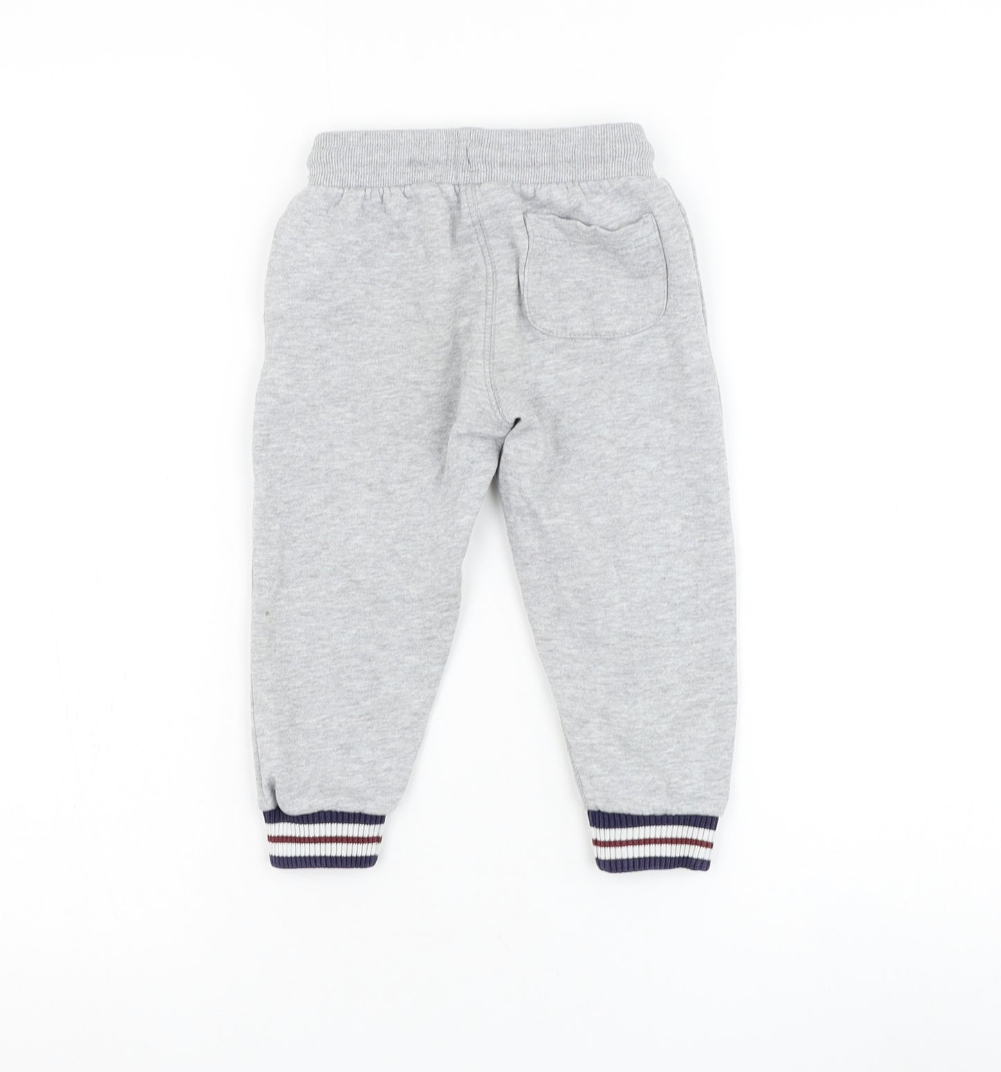 Matalan Boys Grey Cotton Jogger Trousers Size 2-3 Years Regular Drawstring