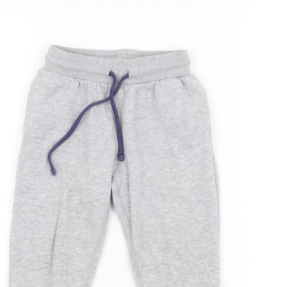 Matalan Boys Grey Cotton Jogger Trousers Size 2-3 Years Regular Drawstring