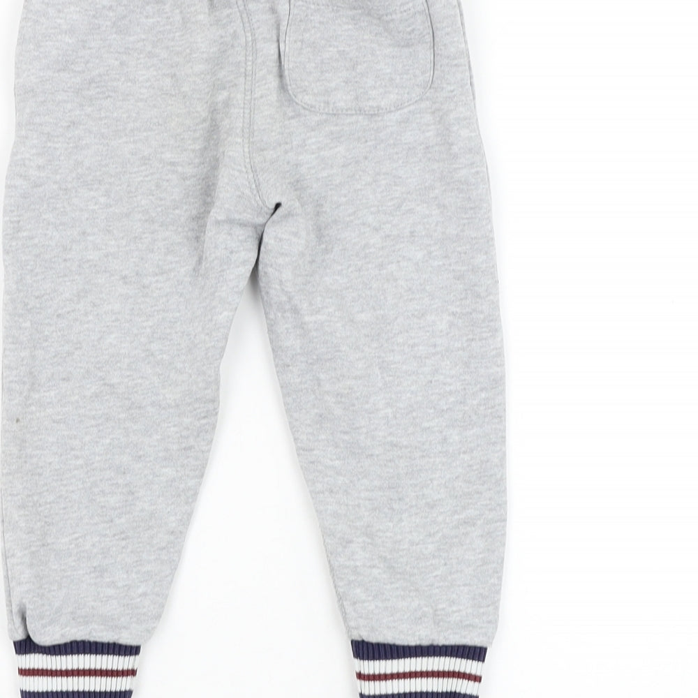 Matalan Boys Grey Cotton Jogger Trousers Size 2-3 Years Regular Drawstring