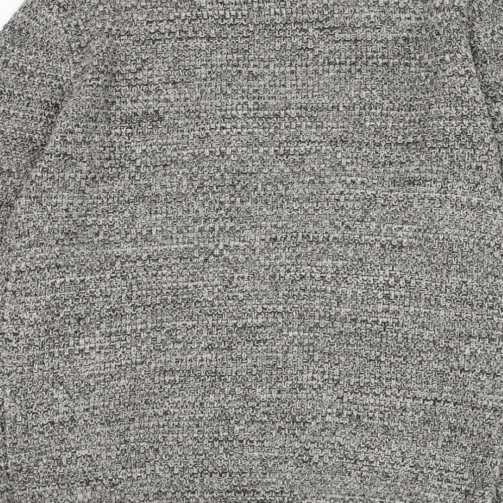 Peacocks Mens Grey Round Neck Acrylic Pullover Jumper Size L