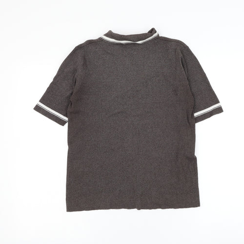 Gerry Weber Womens Brown Collared Polyester Pullover Jumper Size S