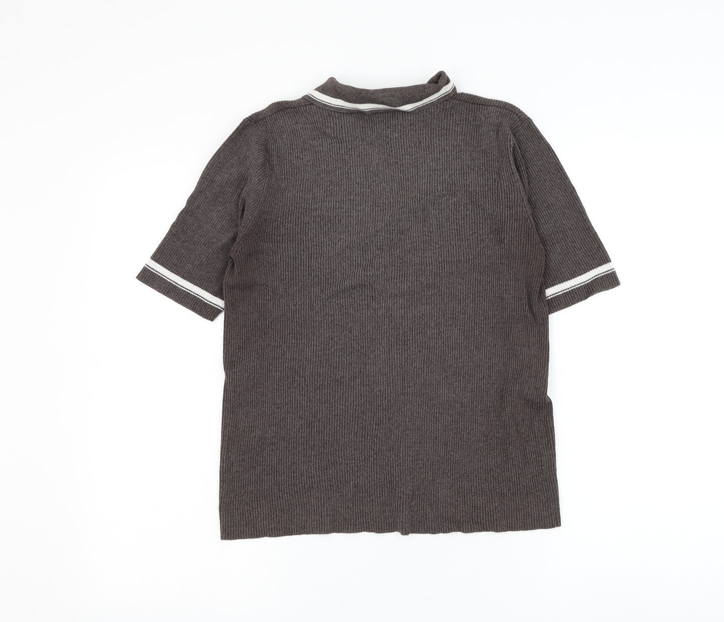 Gerry Weber Womens Brown Collared Polyester Pullover Jumper Size S