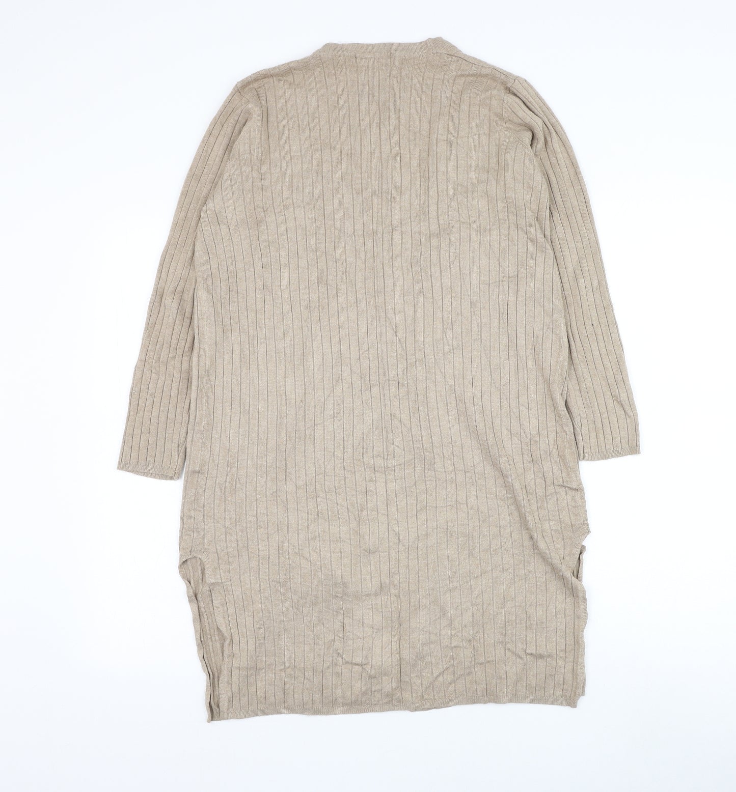 Marks and Spencer Womens Brown V-Neck Polyester Cardigan Jumper Size 10