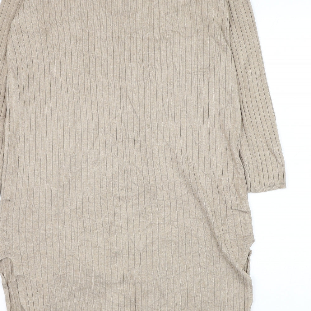 Marks and Spencer Womens Brown V-Neck Polyester Cardigan Jumper Size 10