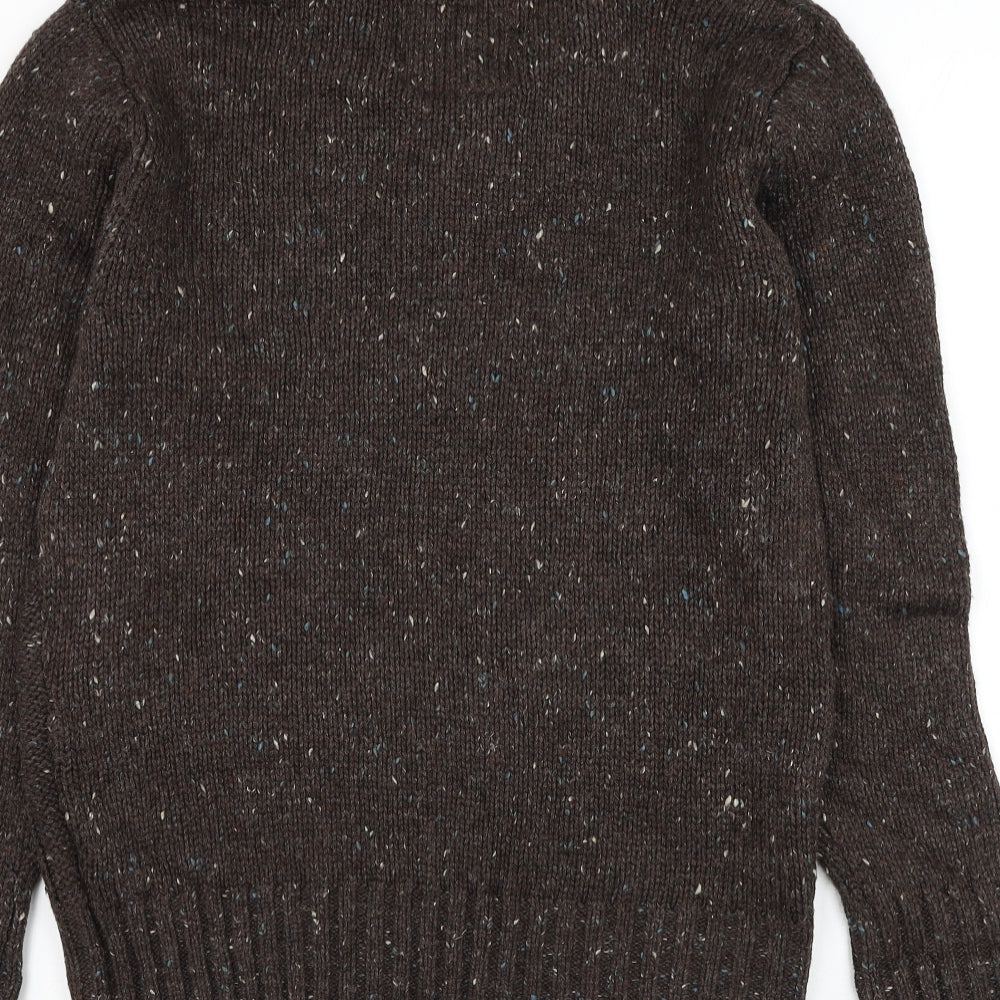 Marks and Spencer Mens Brown Roll Neck Acrylic Pullover Jumper Size M