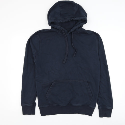 F&F Mens Blue Cotton Pullover Hoodie Size S