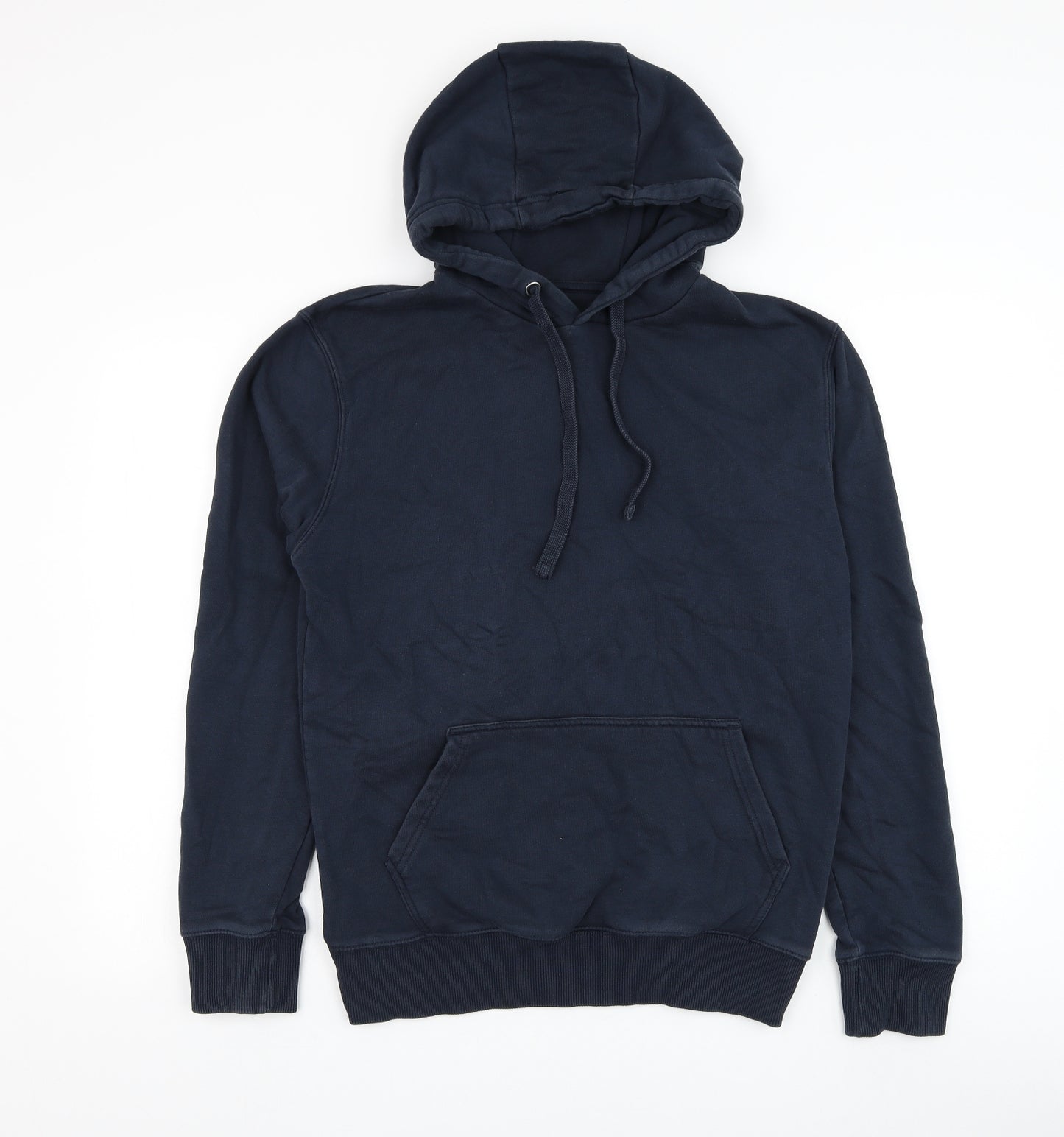 F&F Mens Blue Cotton Pullover Hoodie Size S