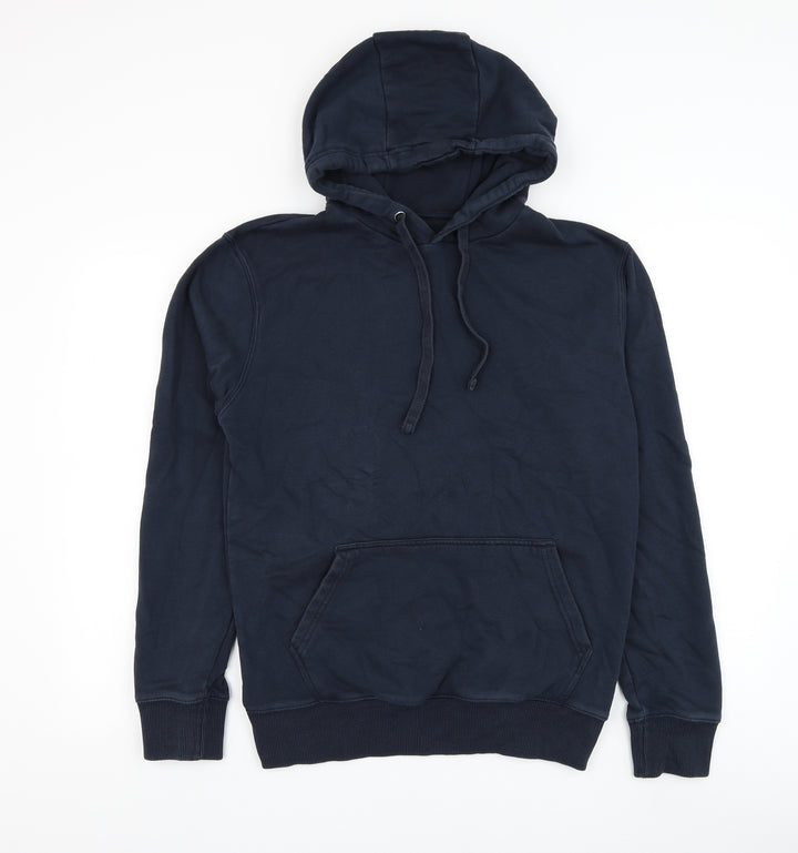 F&F Mens Blue Cotton Pullover Hoodie Size S