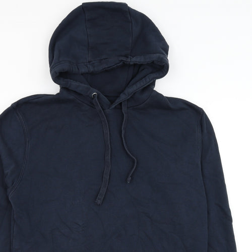 F&F Mens Blue Cotton Pullover Hoodie Size S