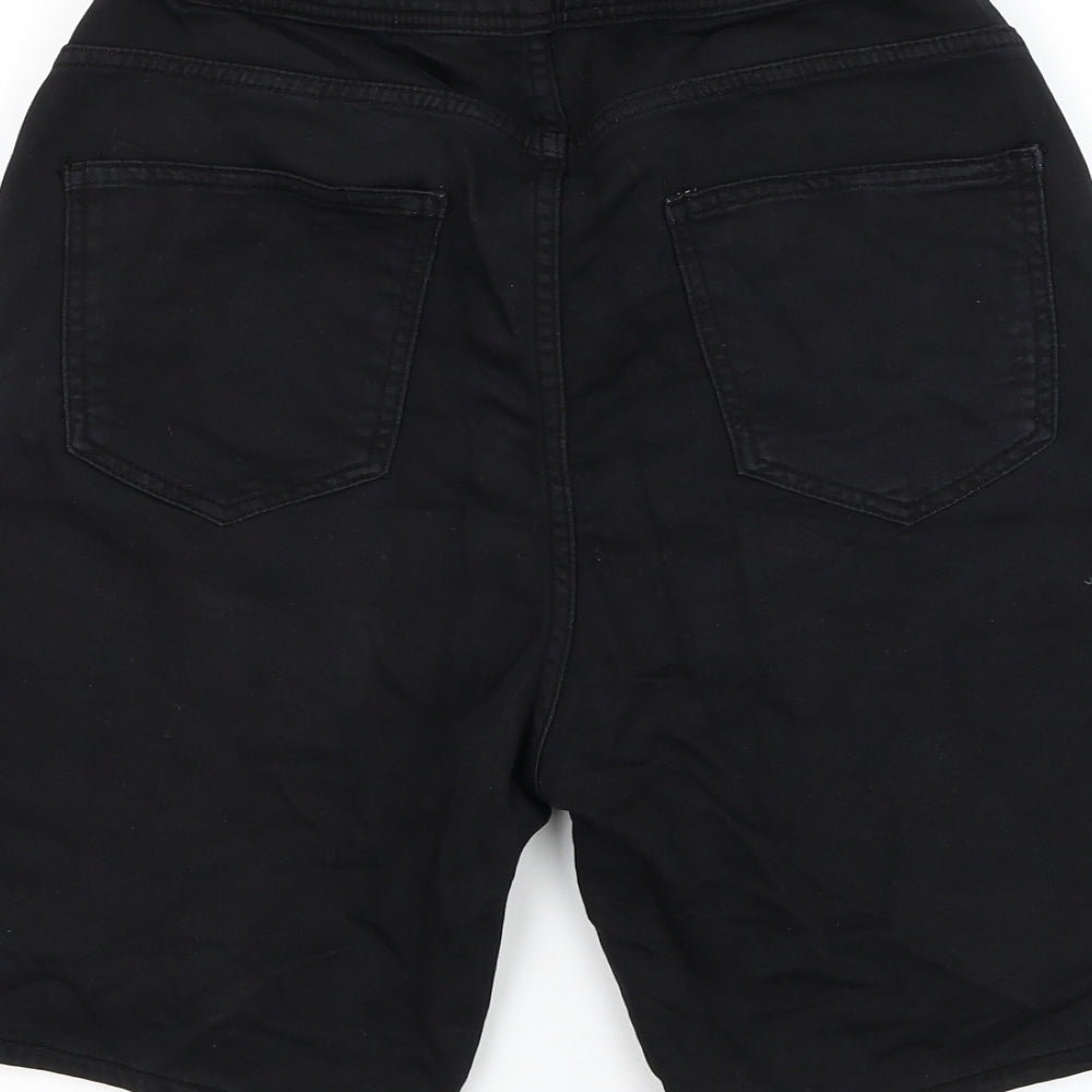 Zara Mens Black Cotton Cargo Shorts Size S L7 in Regular