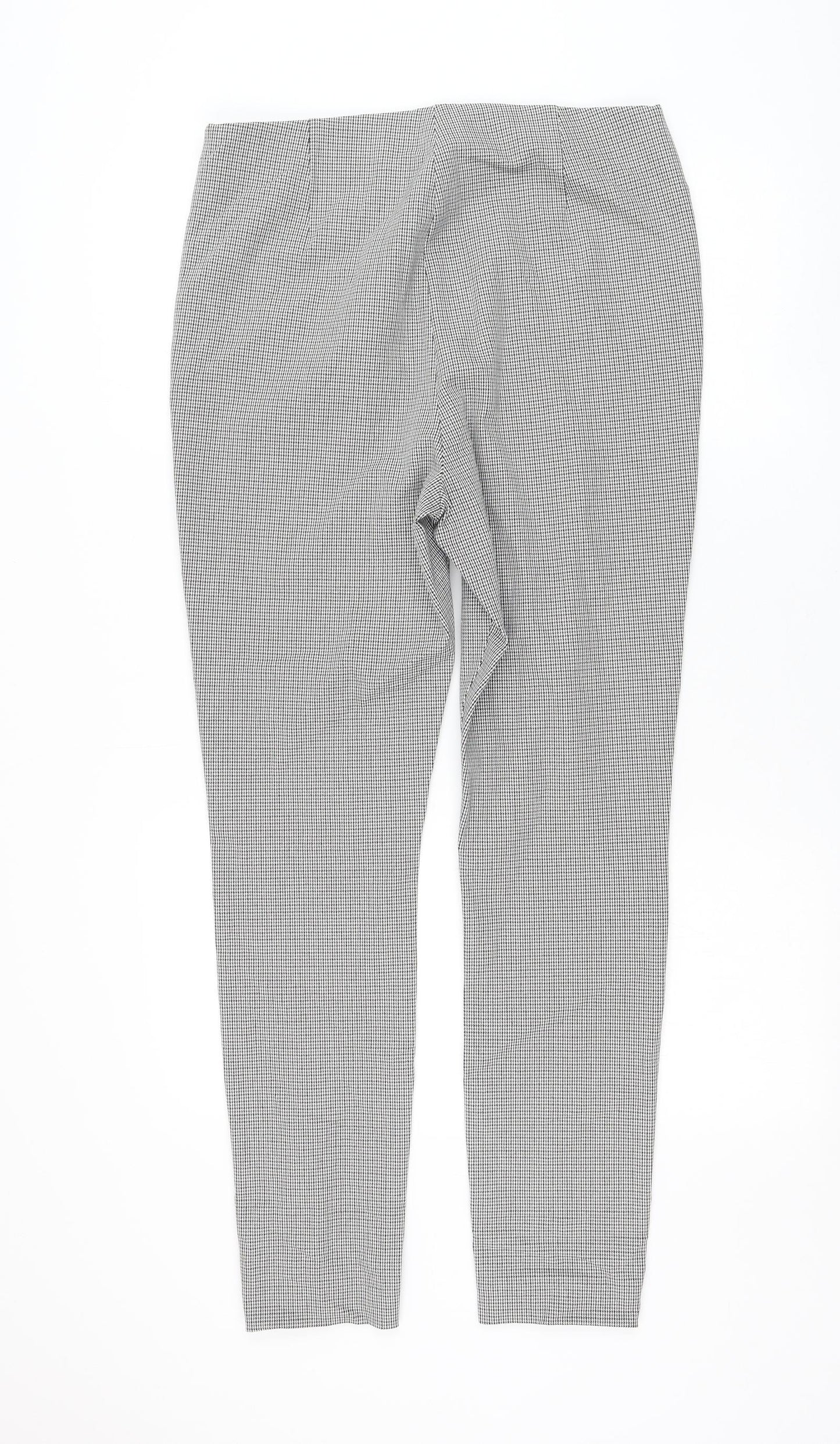 Marks and Spencer Womens Grey Houndstooth Cotton Capri Leggings Size 14 L29 in