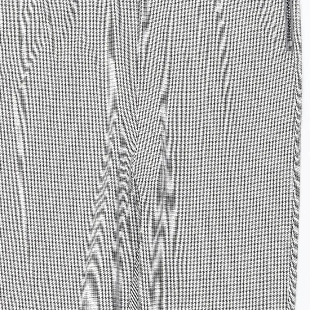 Marks and Spencer Womens Grey Houndstooth Cotton Capri Leggings Size 14 L29 in