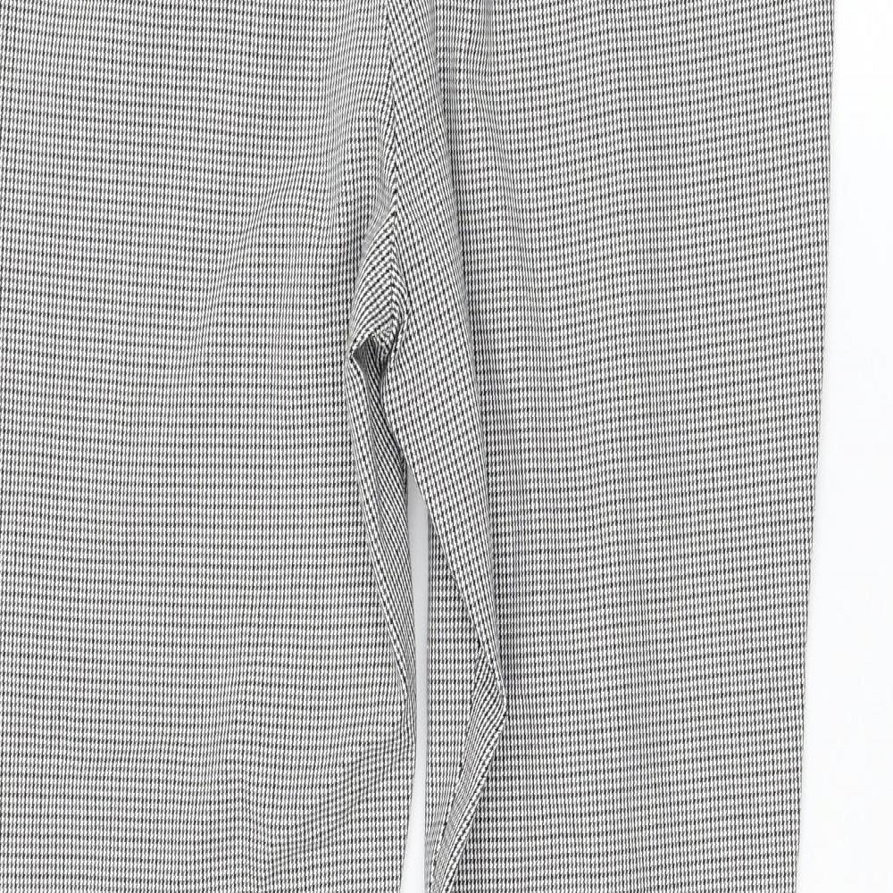 Marks and Spencer Womens Grey Houndstooth Cotton Capri Leggings Size 14 L29 in