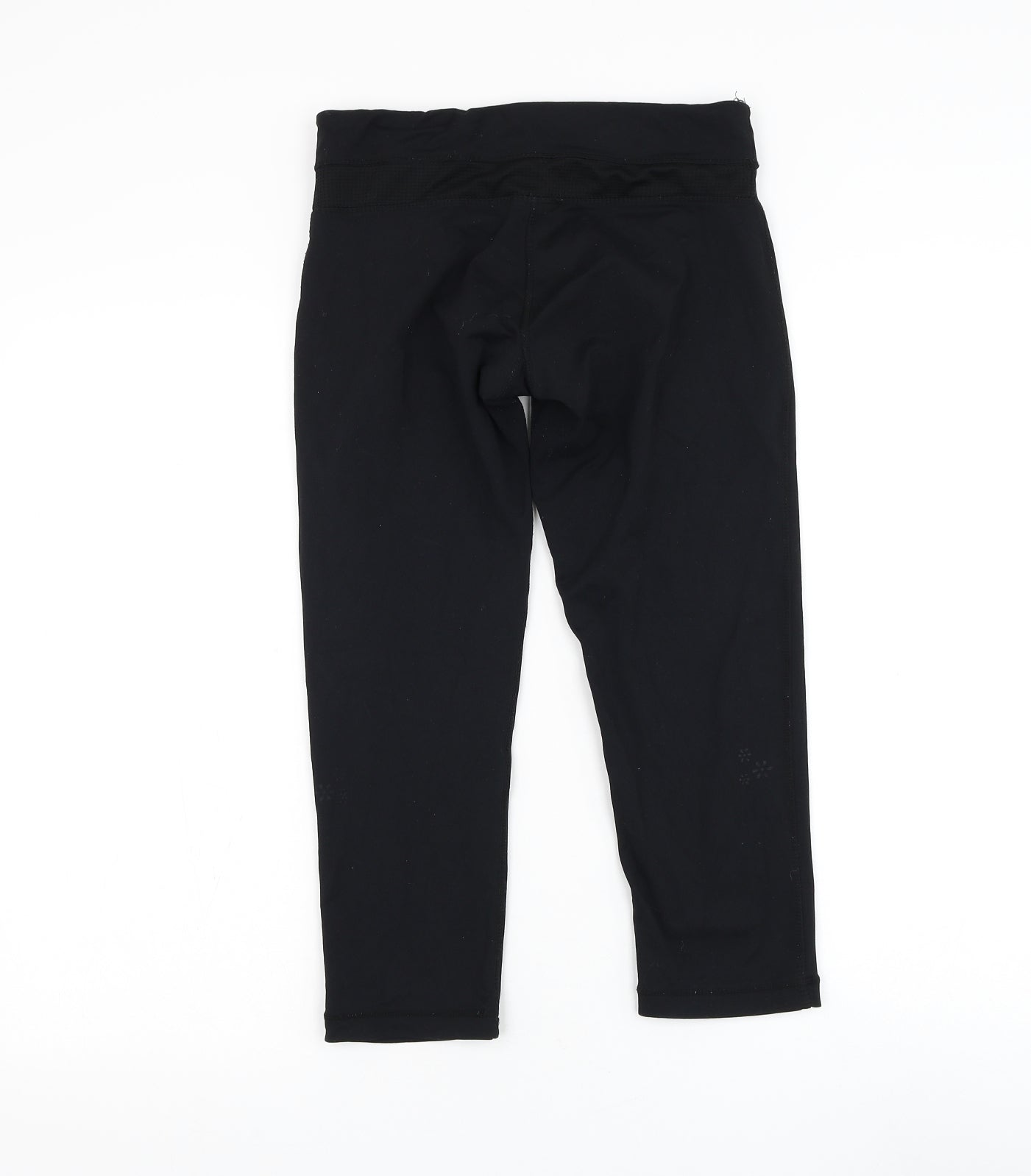 USA Pro Womens Black Polyester Cropped Leggings Size 10 L21 in Regular Pullover
