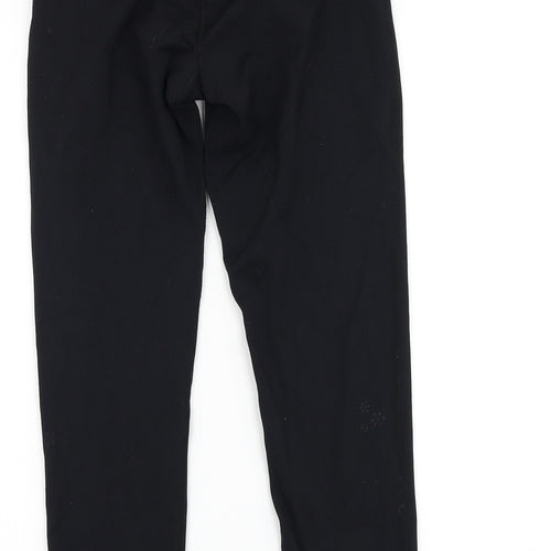 USA Pro Womens Black Polyester Cropped Leggings Size 10 L21 in Regular Pullover
