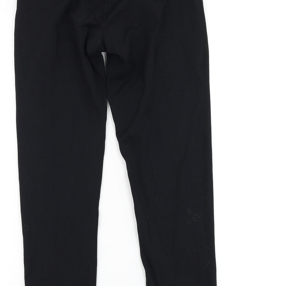 USA Pro Womens Black Polyester Cropped Leggings Size 10 L21 in Regular Pullover