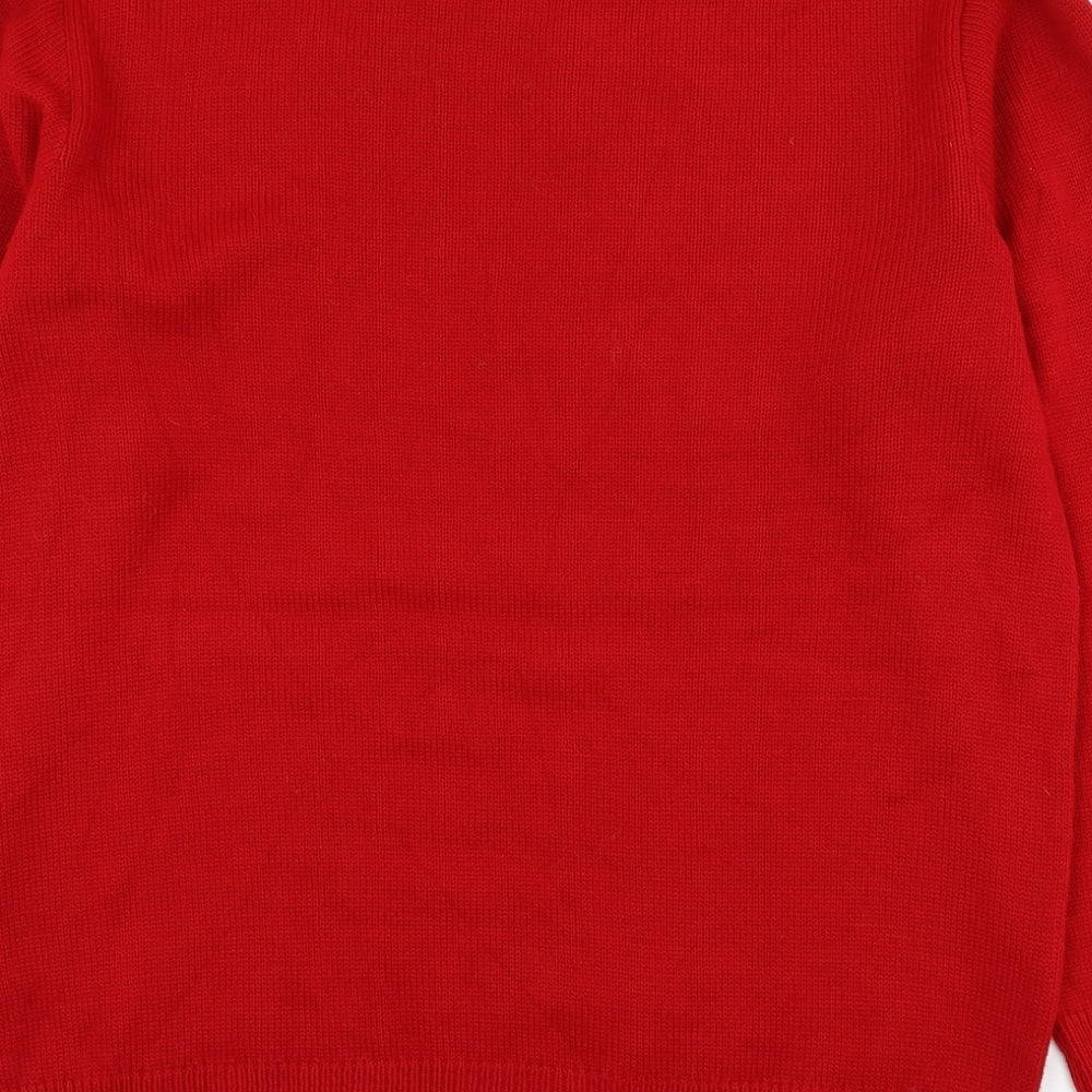 George Mens Red Round Neck Acrylic Pullover Jumper Size XL - Home Alone 2