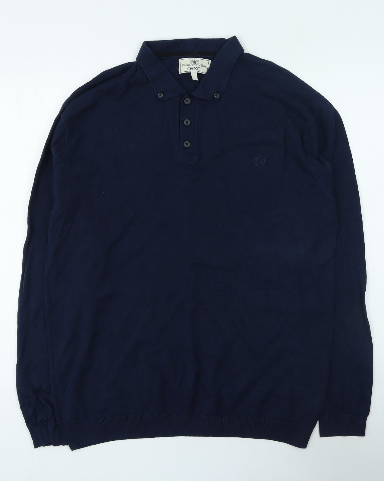 NEXT Mens Blue Cotton Button-Up Size XL Collared Button