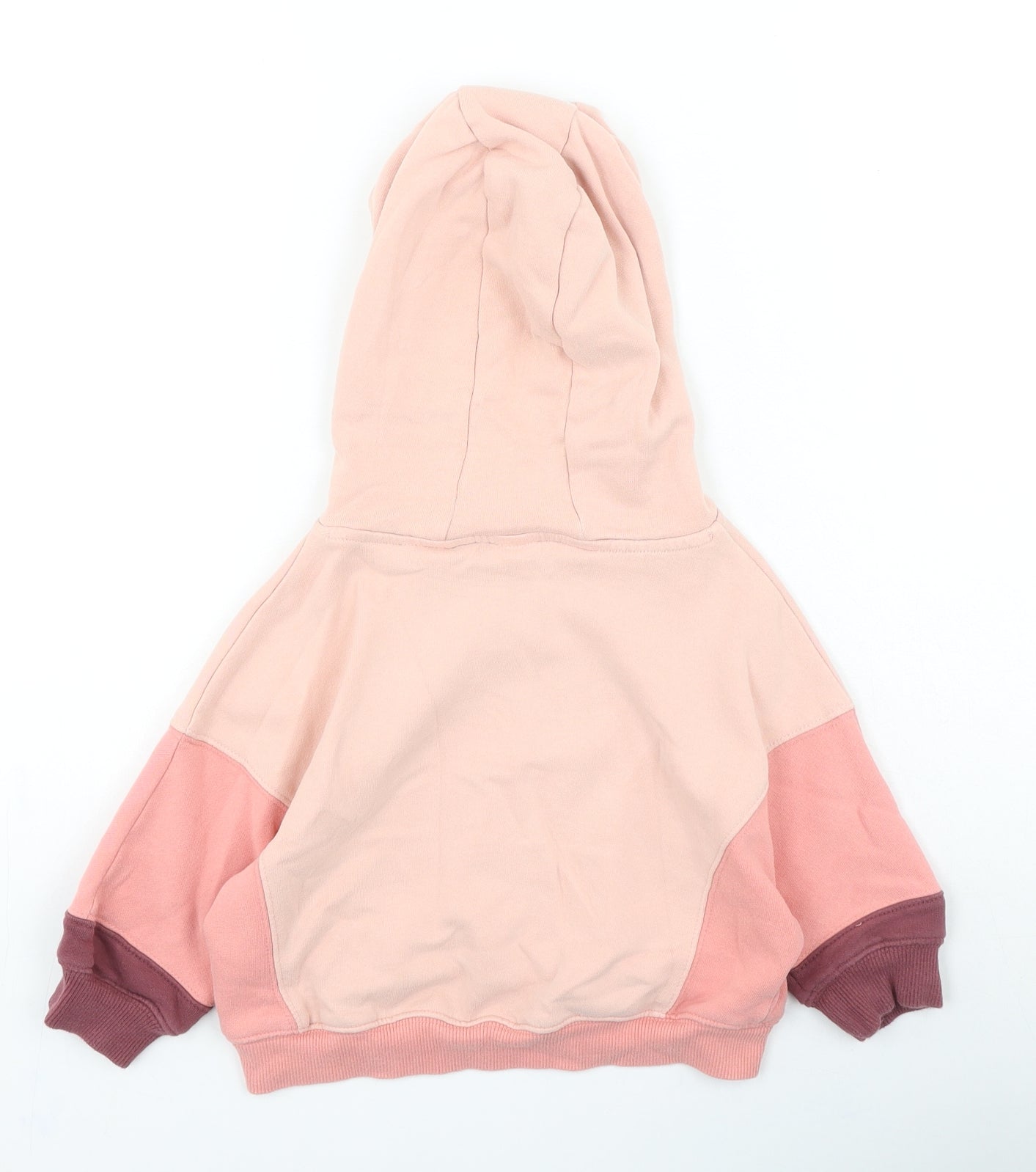 NEXT Girls Pink Cotton Henley Hoodie Size 3 Years Pullover