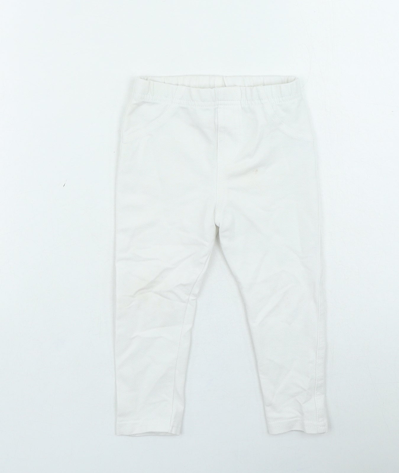 Dunnes Stores Girls White Cotton Jogger Jeans Size 12-18 Months Pullover