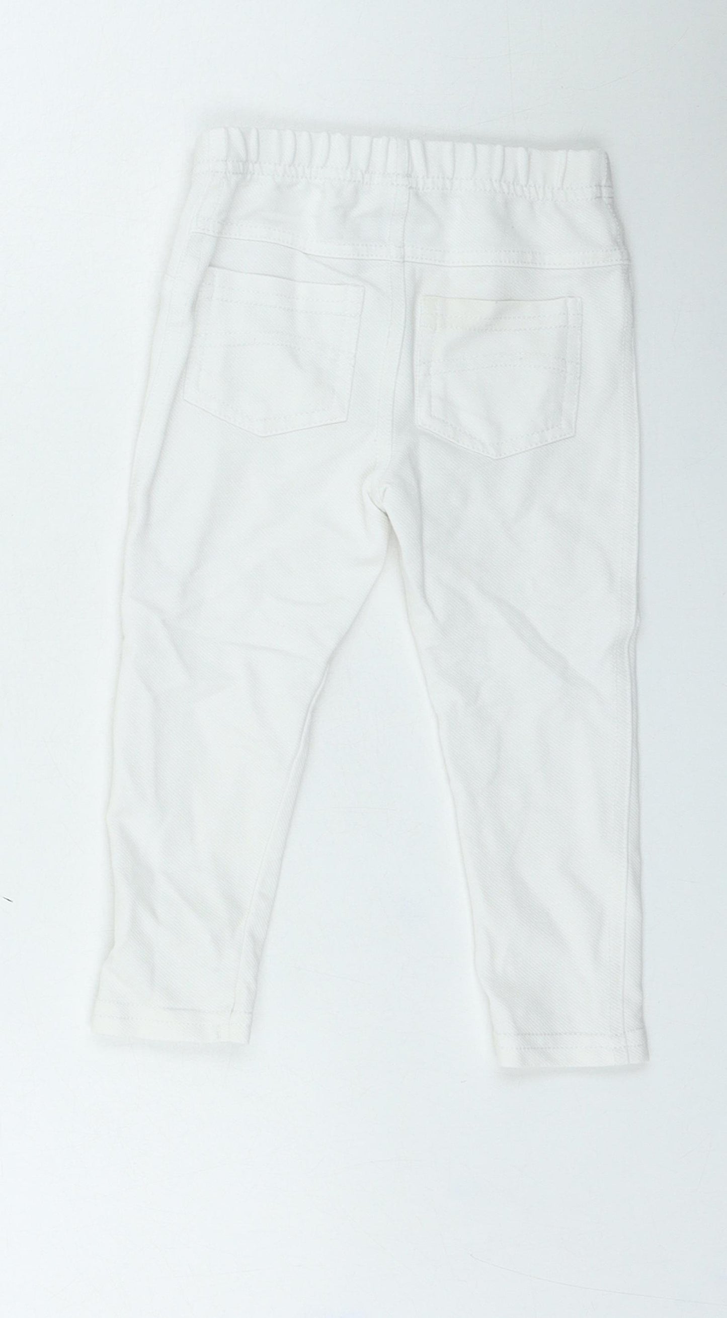 Dunnes Stores Girls White Cotton Jogger Jeans Size 12-18 Months Pullover