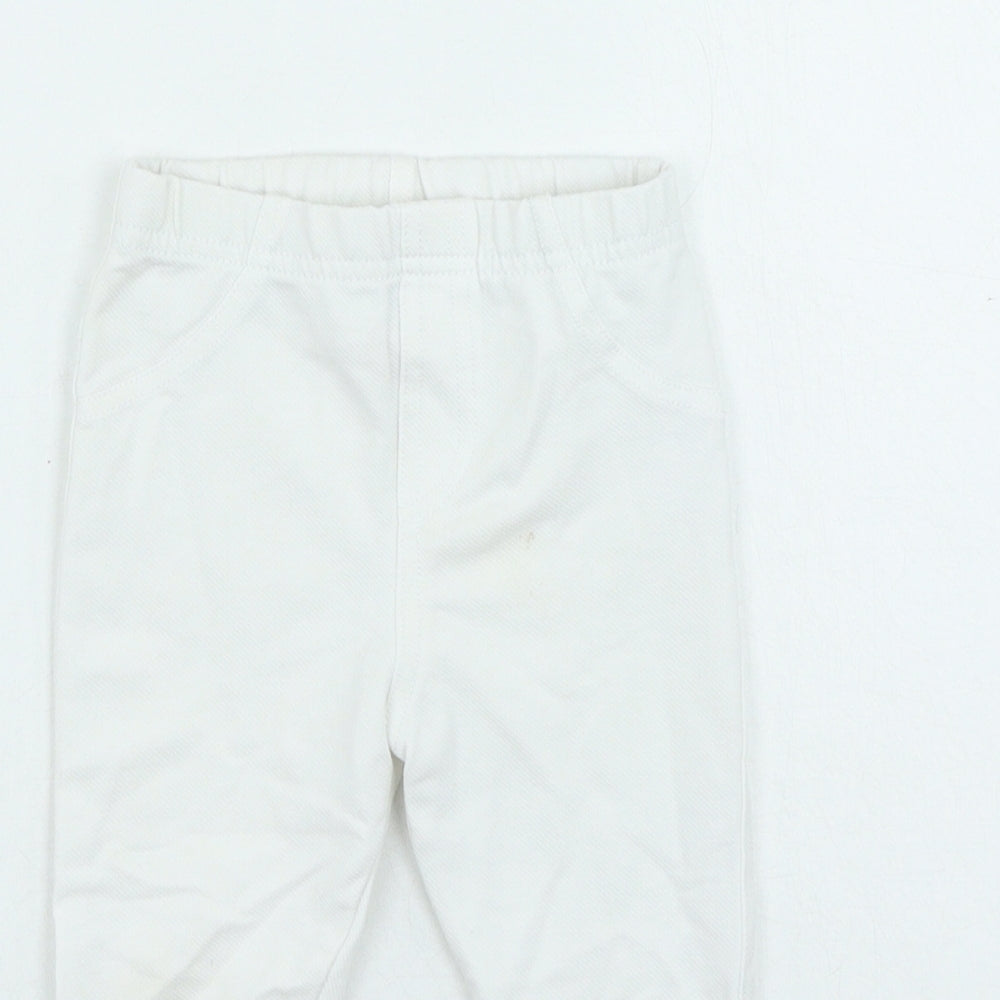 Dunnes Stores Girls White Cotton Jogger Jeans Size 12-18 Months Pullover