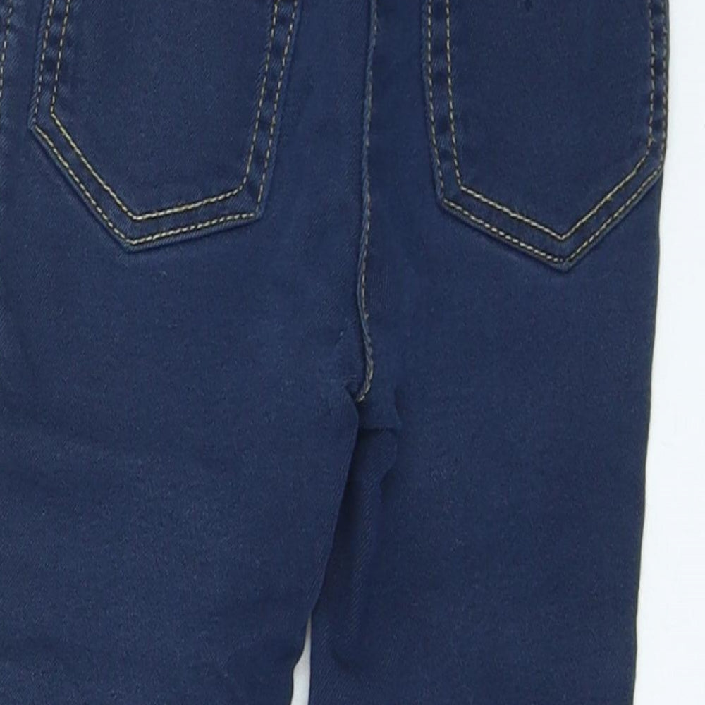 TU Girls Blue Cotton Jogger Jeans Size 18-24 Months Button