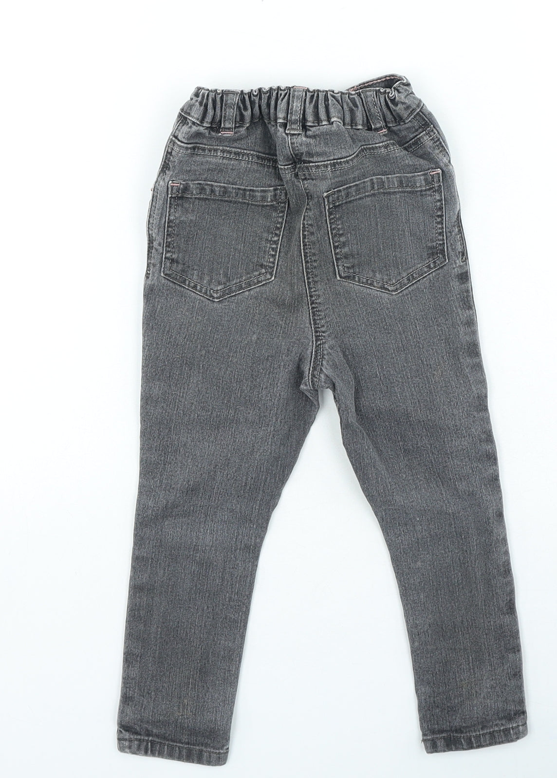 George Girls Grey Cotton Skinny Jeans Size 2-3 Years Regular Button