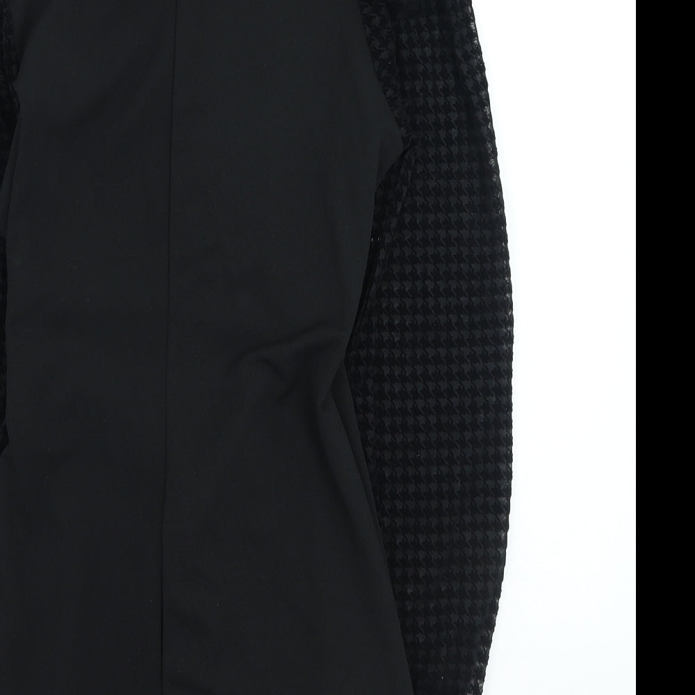 Quiz Womens Black Mini Size 8 V-Neck Drawstring