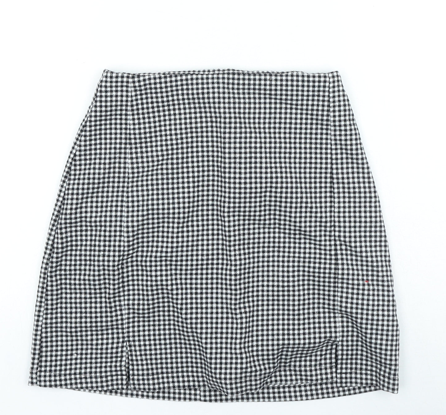 j.galt Womens Black Check Polyester Mini Skirt Size 22 in Zip