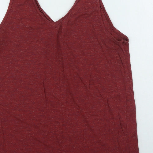 NEXT Womens Red Viscose Camisole T-Shirt Size 12 Round Neck