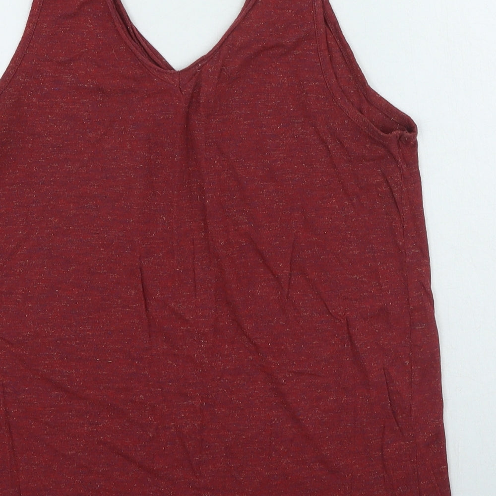 NEXT Womens Red Viscose Camisole T-Shirt Size 12 Round Neck