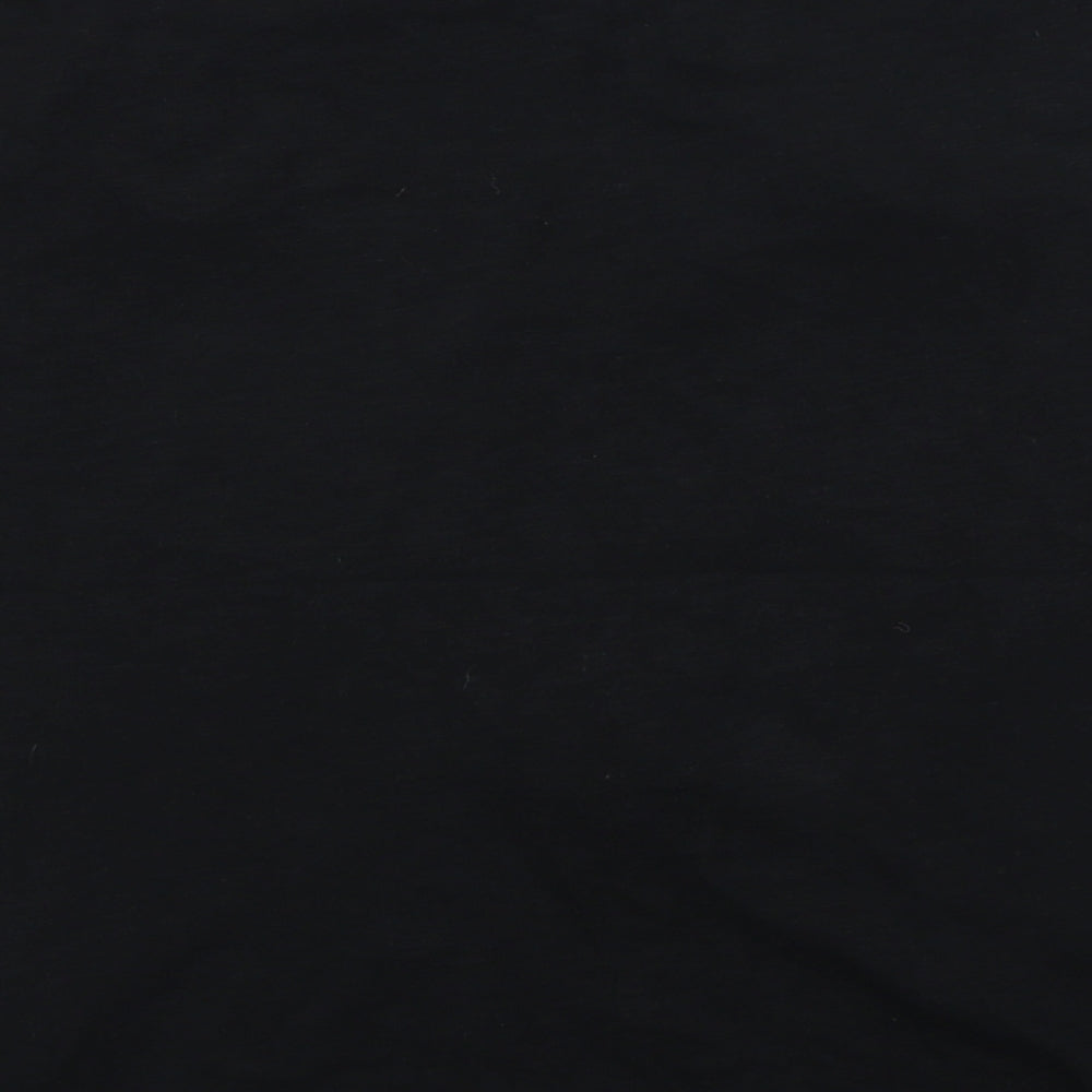 River Island Womens Black Floral Cotton Basic T-Shirt Size 12 Round Neck