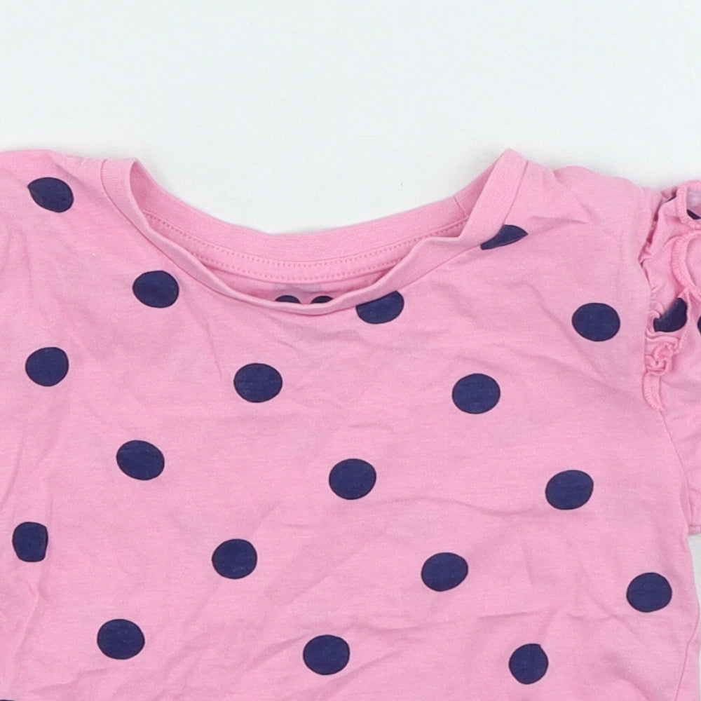 Very Girls Pink Spotted Cotton Basic Casual Size 3-4 Years Round Neck Pullover