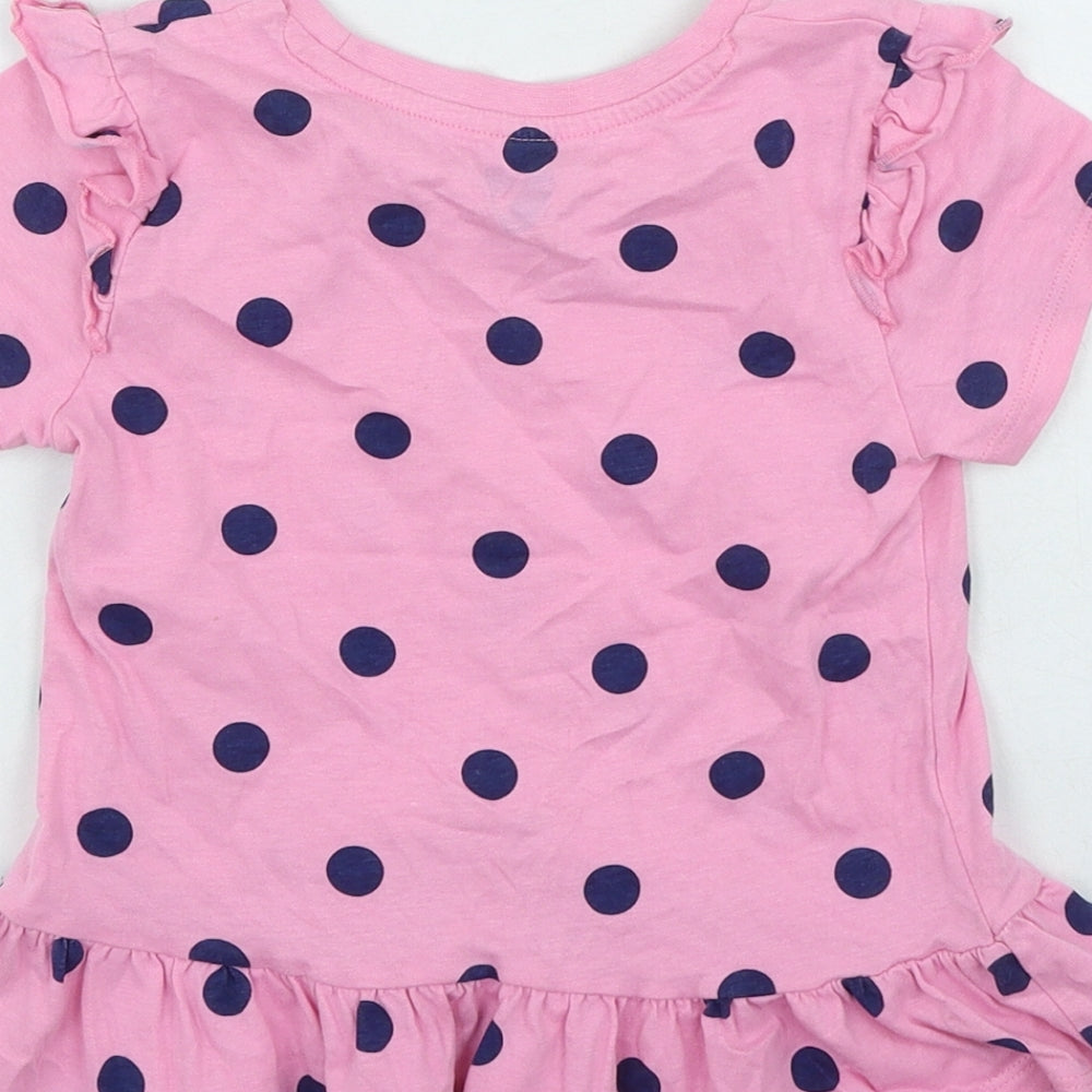 Very Girls Pink Spotted Cotton Basic Casual Size 3-4 Years Round Neck Pullover