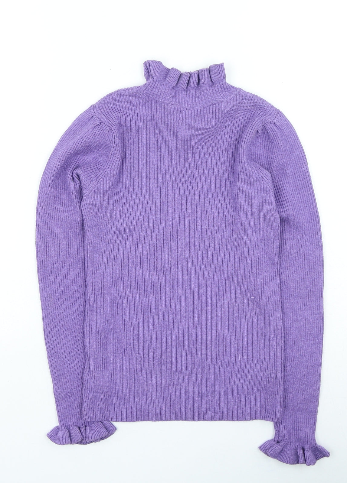 Dunnes Stores Girls Purple High Neck Viscose Pullover Jumper Size 9-10 Years Pullover
