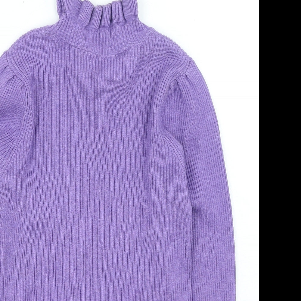 Dunnes Stores Girls Purple High Neck Viscose Pullover Jumper Size 9-10 Years Pullover