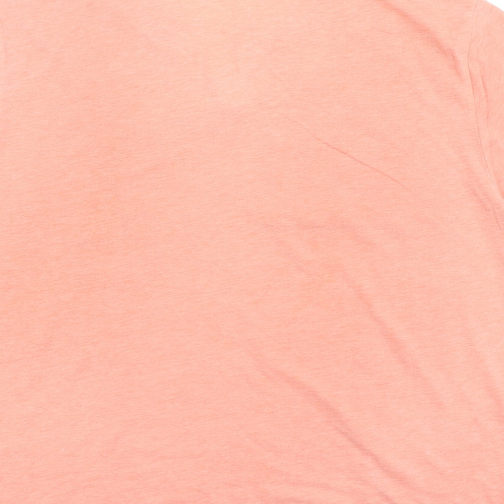 George Mens Orange Polyester T-Shirt Size L Round Neck - Static nation